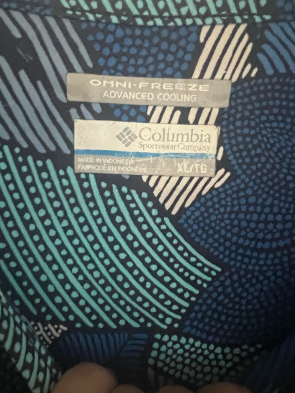 Columbia Blue PFG Freezer Dress. Omni Freeze Advanced Coolinh. Size XL - Picture 3 of 5
